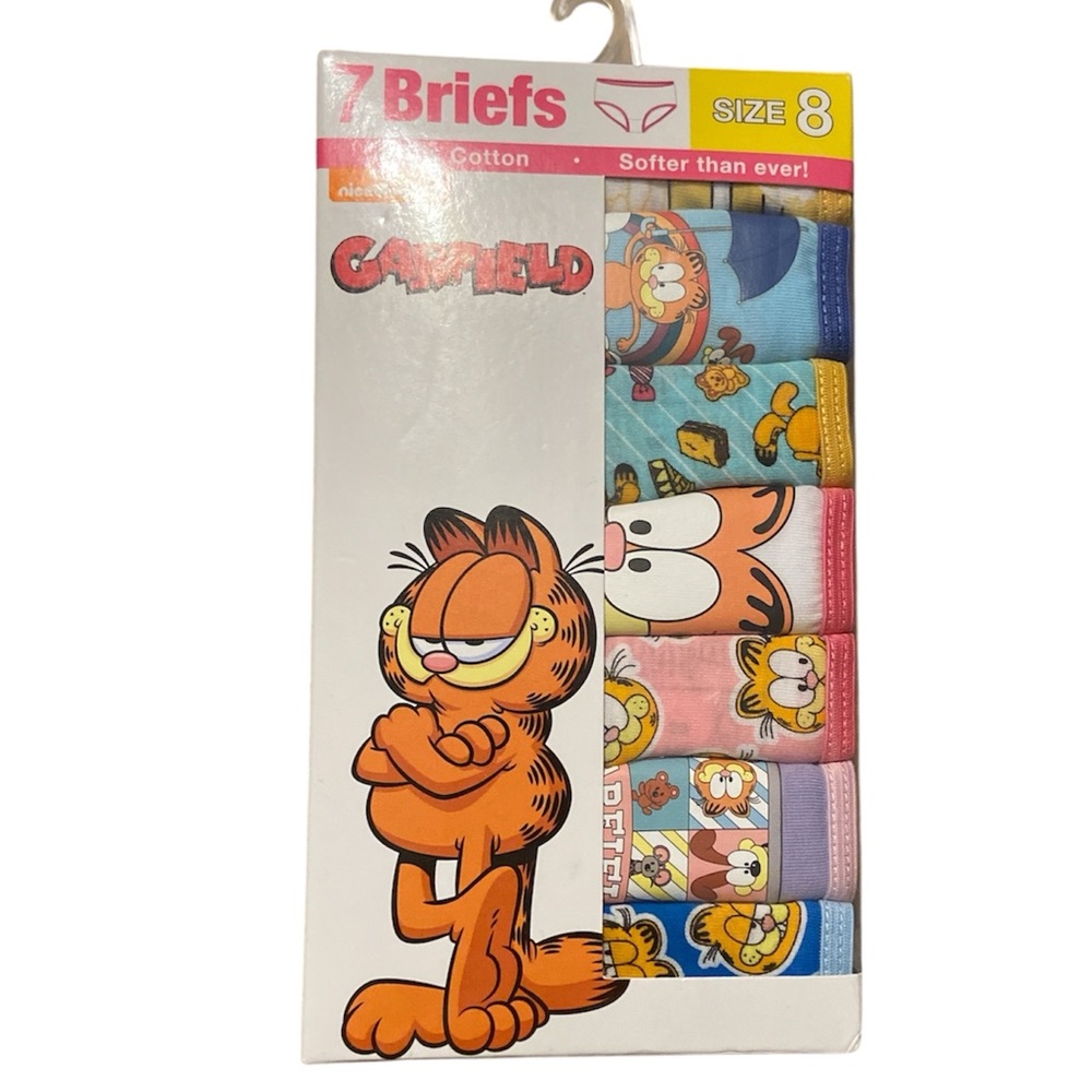 Handcraft - Garfield Girls Cotton Brief Character Underwear, 7-Pack, Size: 8